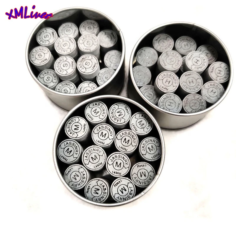 xmlivet 14mm grey color Jassinry 10layers tips S/M/H Pool Billiards cue tips Billiards accessories