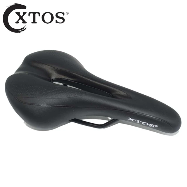 XTOS Soft leather saddle Pain-Relief Thicken mtb saddle Comfortable cycling saddle