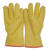 Yellow Leather Gloves Cow Split Leather With Strap Premium Finished Leather Industrial Hand Gloves For Multi Use Work Glove