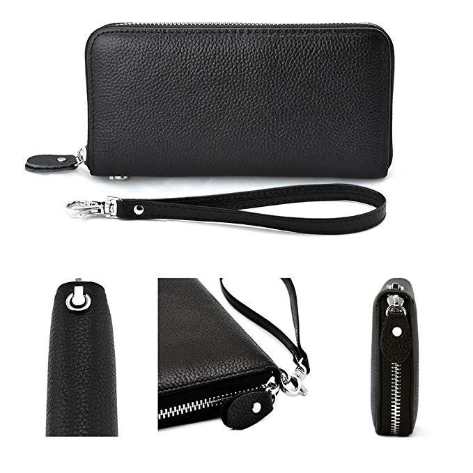 Zipper PU Leather Wallet Long Purse Card Holder Wallet For Women