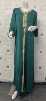 0028 MuslimQLO 2020 wholesale loose turkish kaftan dresses classic islamic dubai women abaya muslim dresses