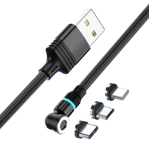 Wholesale stock magnetic mobile phone usb charger cable fast charge micro flowing accessories led android cable