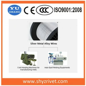 Silver contact wire for silver rivet