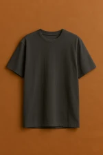 Unisex Plain Beige Cotton T-Shirt – Classic Crew Neck Casual Wear