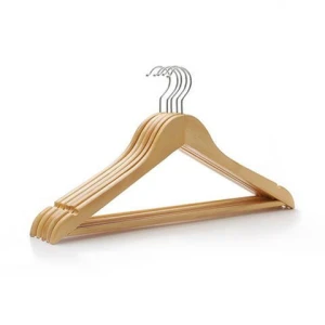 Shirt Hanger Wooden hanger Elegant Wooden  Metal Rail/Clips for Hotel Suits/Shirts/Dress