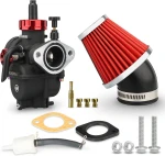 Nibbi PE22 Carburetor with 48mm Air Filters Kit, PE22mm FL Motorcycle Carb Fit for 125cc 130cc 140cc Dirt Bike Pit Bike