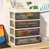 White Frame Translucent Desktop Storage Box