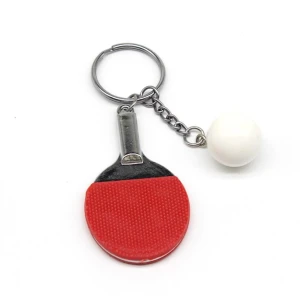 Creative metal key chain Personality gift mini Table tennis keychain