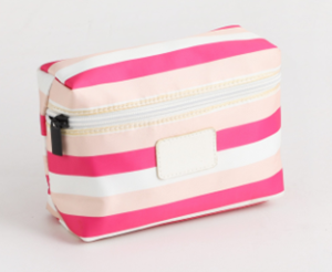 striped twill 290t makeup bags