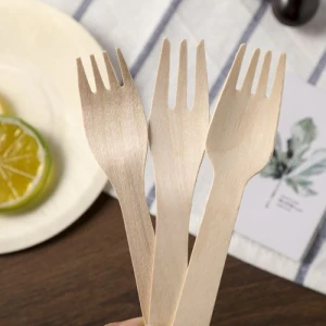 disposable copostable 160mm wooden fork wood fork