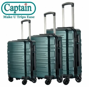 CAPTAIN Hartschalen-Koffer Trolley Rollkoffer Reisekoffer mit TSA-Schloss und 4 Rollen(Champagne, Koffer-Set)