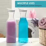 Wholesale Clear Plastic Beverage Bottle Pitcher Square Base Juice Milk Containers Water Carafe with Flip Top Lid 1.5L 5