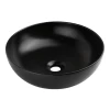 Modern style matte black bathroom ceramic above counter handmade vessel sink