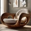 Solid Wood Single Sofa Chair New Creative Convertible First Class Cabin Log Design for Living Room Study