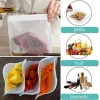 4 SIZES Reusable Storage Bags Transparent Leakproof Freezer Reusable Snack & Sandwich Bags FDA PEVA Ziplock Food Storage Bag