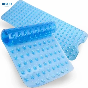 BESCO Clear Non-Slip Bath Bathtub Mat XL PVC Shower Bath Tub Mats with Customized Modern Pattern for Home or Hotel Use