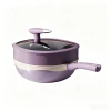 Healthy Titanium Ceramic Non-Stick Wok, Zero Coating Light Frying Pan With Glass Lid, Universal For Induction & Gas Sto