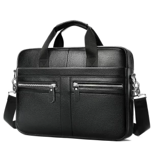 Real Cowhide Leather Office Messenger Bag