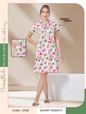Ladies Collar Short Nighties