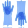 100% Silicone Eco-Friendly Scrubber Cleaning Sponge Gloves Multipurpose silicone dishwashing gloves