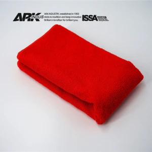 100%Polyester Red Microfiber kitchen Towel Wholesale 40cmx40cm 300gsm