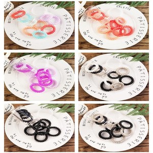 10pcs candy color telephone wire elastic hair bands hair ties girls hair accessories