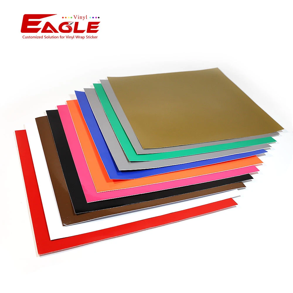 12 x 12 Advertisement Material Assorted Colors Permanent Glossy Holographic Waterproof Pvc Self Adhesive Vinyl Sheets