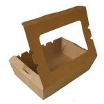 1200ml Microwavable Take away Lunch Paper Box, Disposable Container With Window Eco friendly, Packaging Paper Box