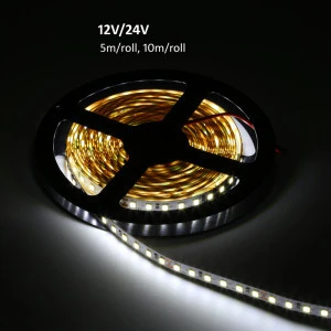 12V LED Strip Light, Flexible, SMD 3528, 24V Tape Light for Home, Kitchen, Party, Christmas and More, Non-waterproof, Daylight