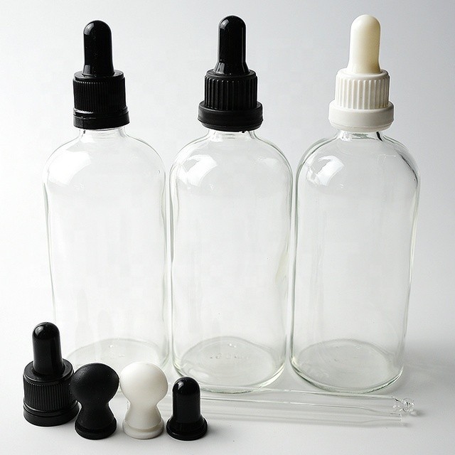 150ML Clear Essential Oil Bottles Cosmetic Glass Bottles with Dropper