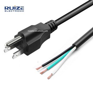 18Awg Computer Laptop 3Prong American Type 3 Wire Pin 18Awg 10Ft Sjtow Strip End Usa Power Cable