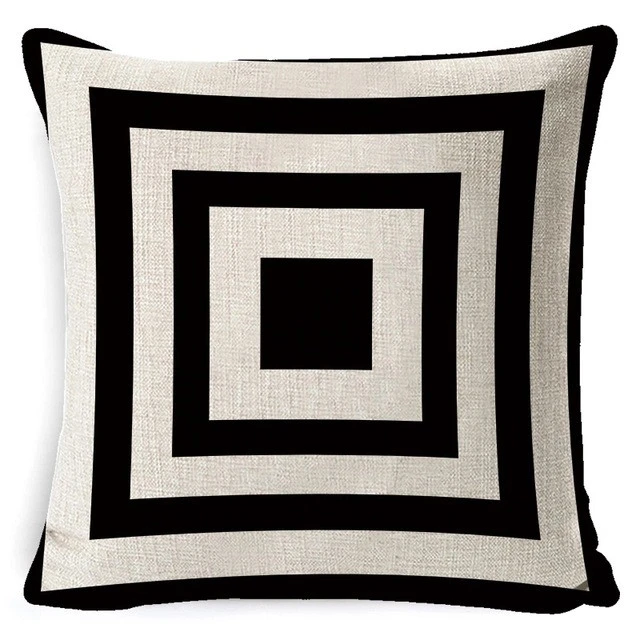 1Pcs  Stock Random Nordic Style Beige Geometric Cotton Linen Throw Pillow Cushion Cover Car Home Sofa Decorative Pillowcase