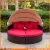 Import 2-in-1 Poly Rattan Sofa Sunbed Round Outdoor Furniture Set with Retractable Canopy Brown from China