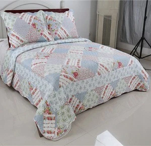 2017 Newly Polyester Bedding Set King Bedspread Velvet Patchwork Quilt