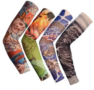 2019 Nylon Temporary Tattoo Sleeves Designs Body Art Arm Stockings Slip Accessories Tatoo Men Women for Sun Protection