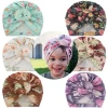 2020 Hot Selling New Style Soft Cotton Floral Knot Hat Trendy Toddler Caps for Newborn Baby