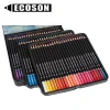2020 New Custom Professional Watercolor Pencil Crayons Set Premium Black Tin Metal Case Coloring Layering Watercolor Pencil
