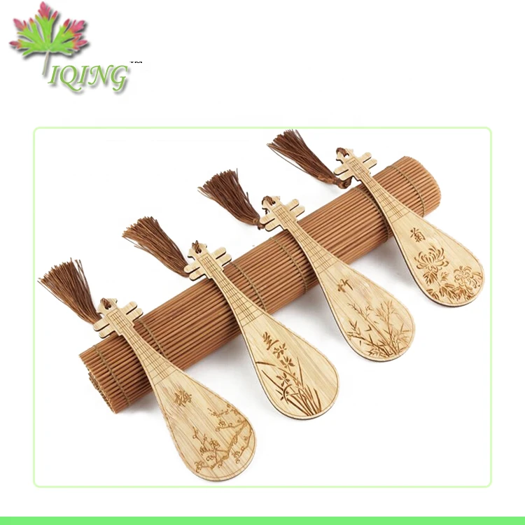 2020 new natural bamboo wood handmade design Christmas bookmark