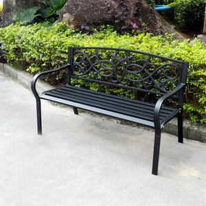 2020Factory Direct Sale Wrought Iron Outdoor Street Furniture Garden Bench Classic Metal Chair Antique Metal Garden Round Bench