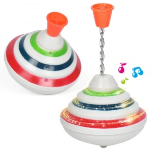 2021 Amazon New Design Light Music Anti Stress Toy Spinning Top Gyroscope Battle Top Reliever Toy Competitive Game