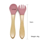 2021 Custom Logo Food Grade Silicone Food Baby Bowl Silicone Baby Spoon Bendable Soft  Baby Feeding  Dinner Spoon Fork