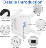 2021 Hot Sale 1200M Wireless-N Range Booster 4 External Antenna Access Point Mini WiFi Router Repeaters Extender