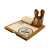 Import 2021 Hot Sale Rubber Wood Cheese Board with Ceramic Cutting Board and Bowl and Cheese Knife Set from China
