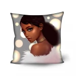2021 New Items Custom Sublimation Printed Black African Girl Modern Soft Sofa Throw Pillow Case Cushion Covers Home Decoration