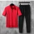 Import 2021 Summer Clothes Men Casual Cotton Short Sleeve Shirt and pants 2 Pcs Set Men Outfits Cotton Fabric Casual Tracksuit Slim from China