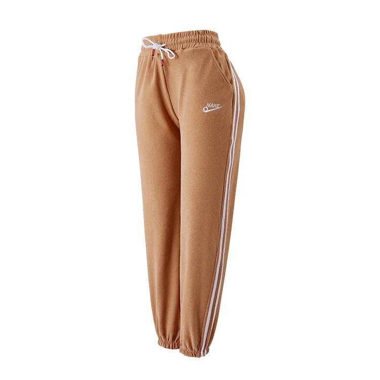 2021 Wholesale Fashion Spring 100% Cotton Women Pants Casual Trousers Drawstring Pants