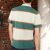 2022 OEM custom loose striped t shirt short sleeve men casual polo t-shirt