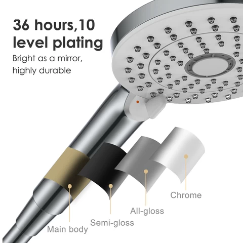 2022 Shower Heads High Pressure with Spray 4 Functions Handheld Shower Head Easy to Install Chrome Finish