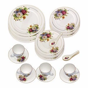 24pcs square turkish porcelain dinner set /Indian dinnerware set dubai tableware /antique porcelain dinner set with full decal