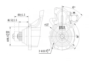 24V 8KW Gear Reduction Starter Motor Engine starter Electric Motor For Weichai Hechai WD615 26605720100101 18932
